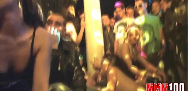  Hot girls going crazy , naked and sucking dicks in public bar